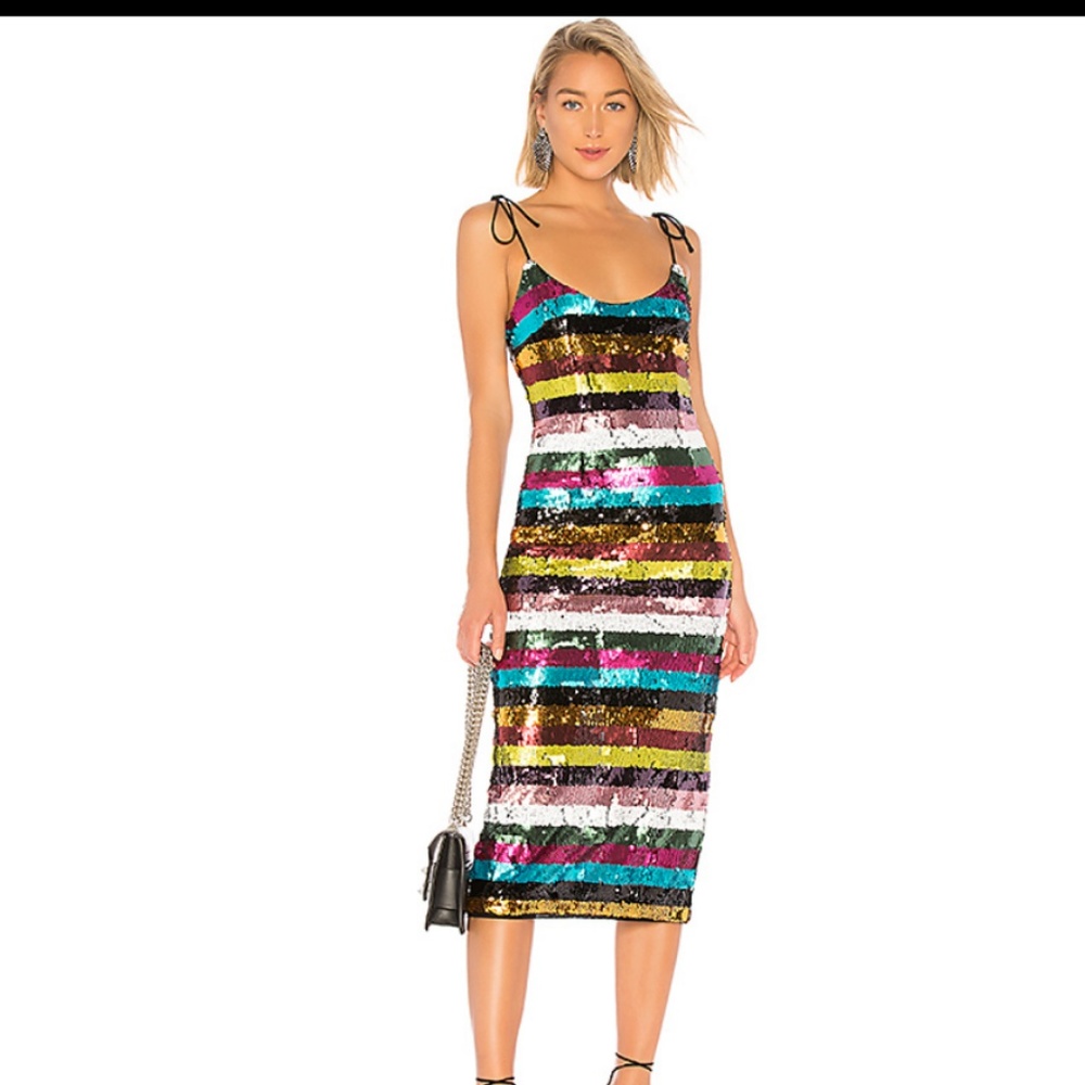 Colorful Embellished Midi Dress